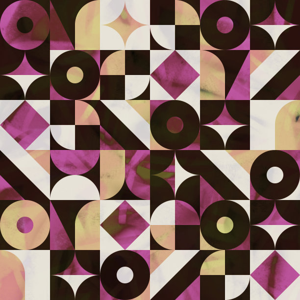 抽象几何元素无缝图案。图片下载