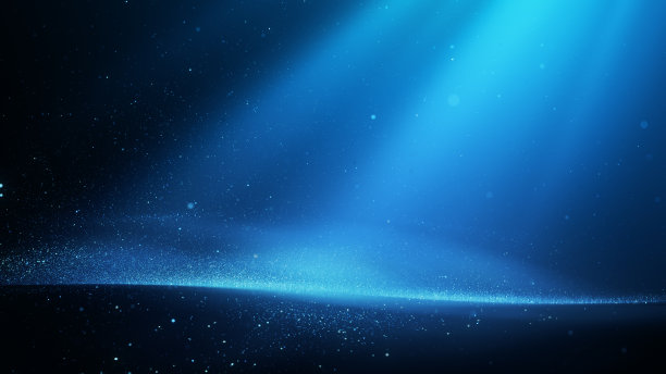 闪闪发光的蓝色粒子和光束-抽象的背景-水，庆典，技术图片下载