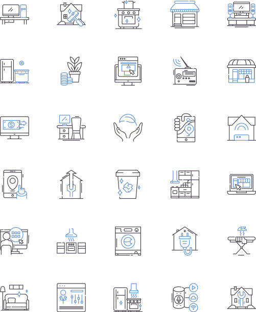 高科技人居线图标集合智能图片下载