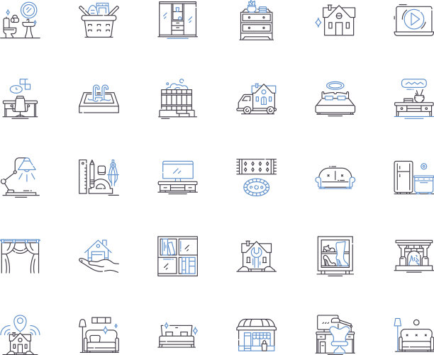 生境线图标收集生态系统野生动物图片下载