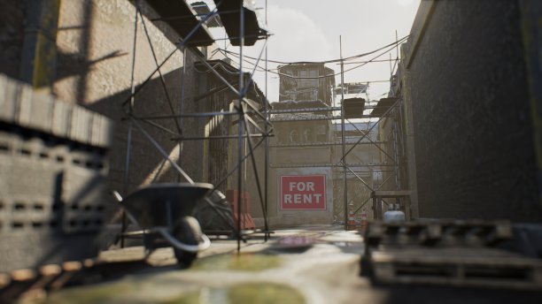 正在装修的出租办公室-出租-旧废墟商店出租-死胡同图片下载