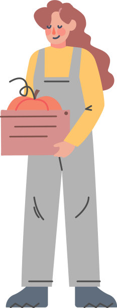 温室里站着板条箱的女人图片下载