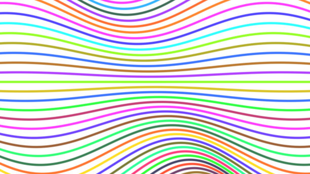 白色背景上的多色线条艺术。图片下载