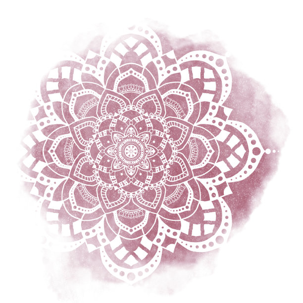 粉红色水彩背景曼陀罗图片下载