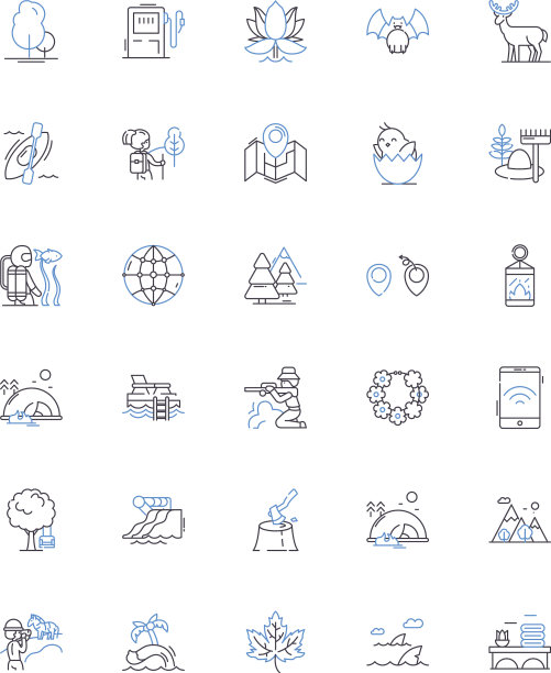 宁静的海滩漫步线图标收集日落图片下载