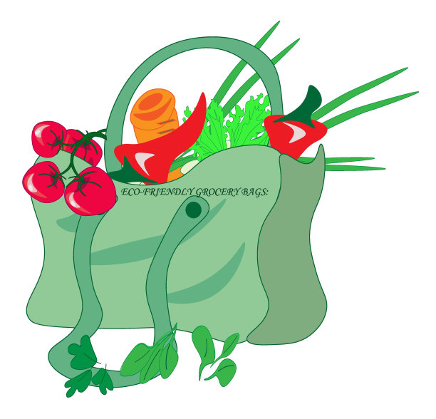 生态袋包装，生态包装，现代平面矢量概念说明一种纸袋生态生活方式。图片下载