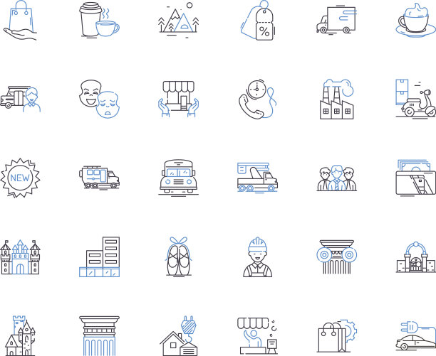 高街购物线图标集合零售图片下载