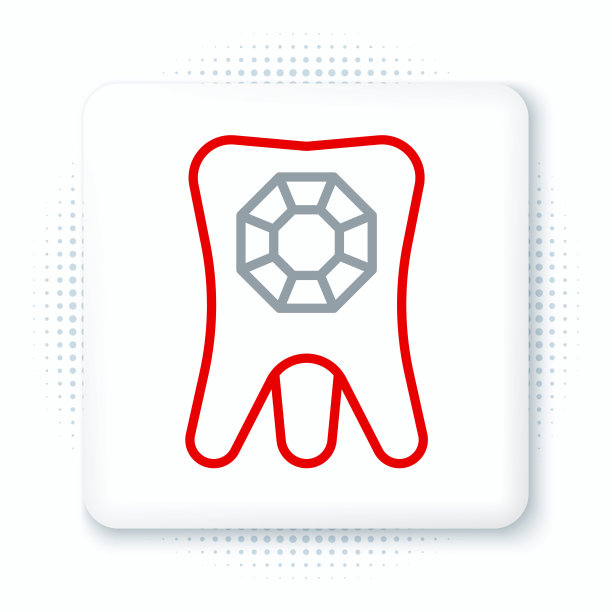 线齿与钻石图标隔离在白色背景。色彩缤纷的轮廓概念。向量图片下载