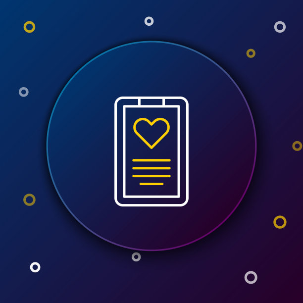 Line Medical剪贴板，临床记录图标隔离在蓝色背景上。处方，医疗检查标记报告色彩缤纷的轮廓概念。向量图片下载