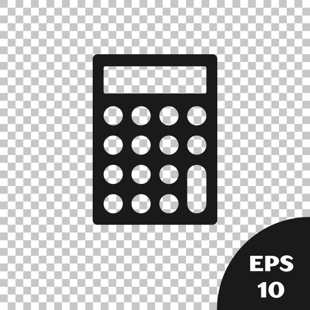 黑色计算器图标隔离在透明的背景。会计的象征。商业计算、数学教育和金融。向量图片下载