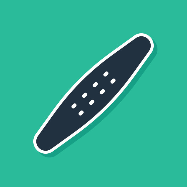 蓝色指甲文件宠物图标隔离在绿色背景。专业的家庭宠物美容治疗。向量图片下载