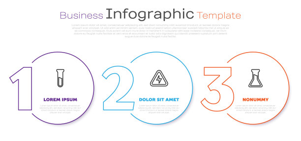 设置线试管和烧瓶，高压和。业务信息图表模板。向量图片下载