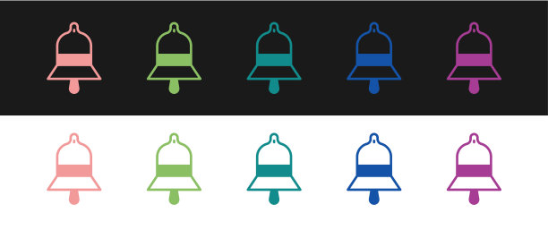 设置火车站钟图标孤立的黑色和白色背景。向量图片下载