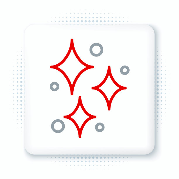 线闪耀星与神奇的闪闪发光的粒子图标隔离在白色背景。神奇的圣诞装饰。色彩缤纷的轮廓概念。向量图片下载