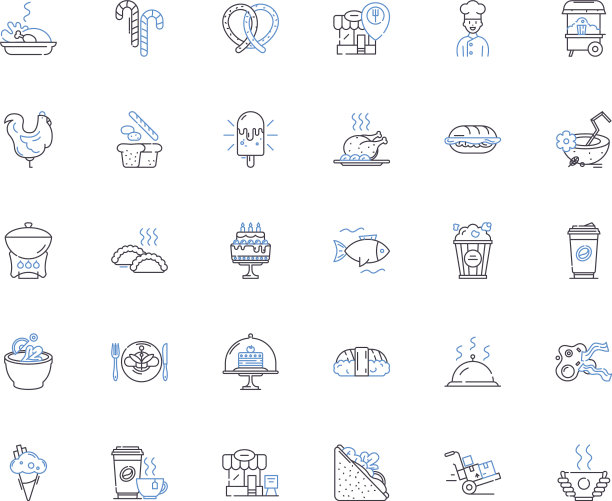 粮食商店线图标收集杂货图片下载