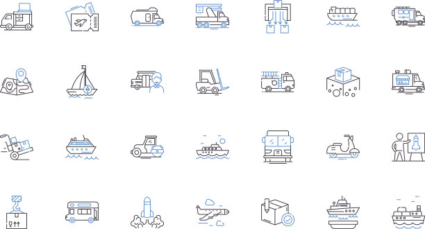 货物转运线图标收集物流图片下载