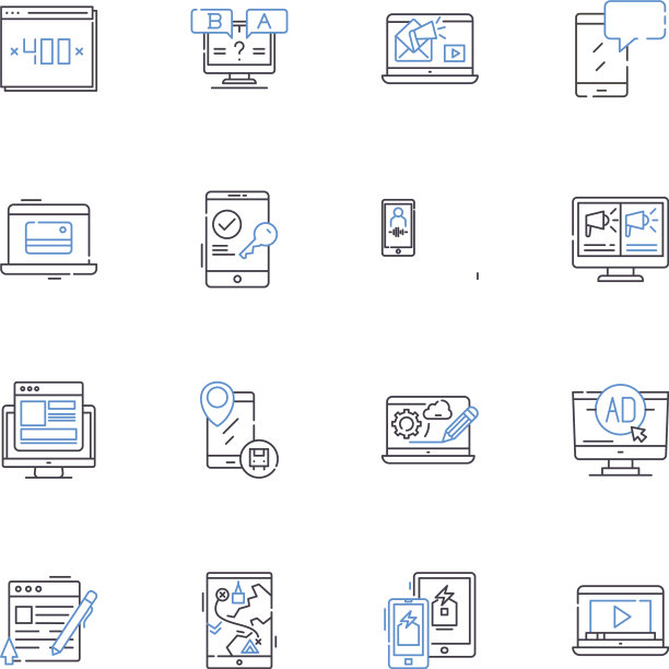 数据表示线图标集合图图片下载