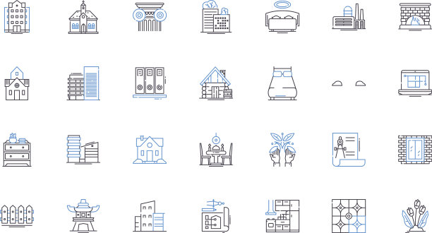 公寓综合体线条图标收集城市图片下载