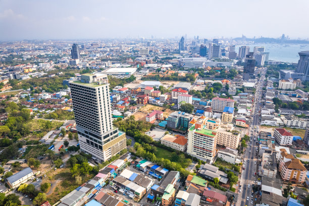 芭堤雅鸟瞰图，邦拉蒙区，泰国春武里图片下载