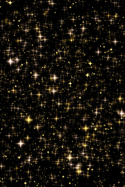 金色假日闪闪发光的叠加，黑色背景上的星星和神奇的发光纹理，金色的星尘颗粒为豪华和魅力的设计图片下载