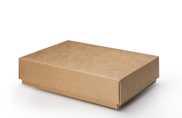 棕色空白纸盒孤立在白色背景上，剪贴路径图片下载