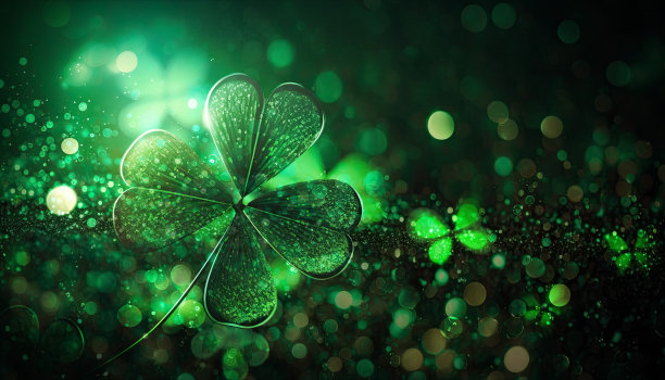 圣帕特里克节抽象绿色背景为设计彩色抽象背景图片下载