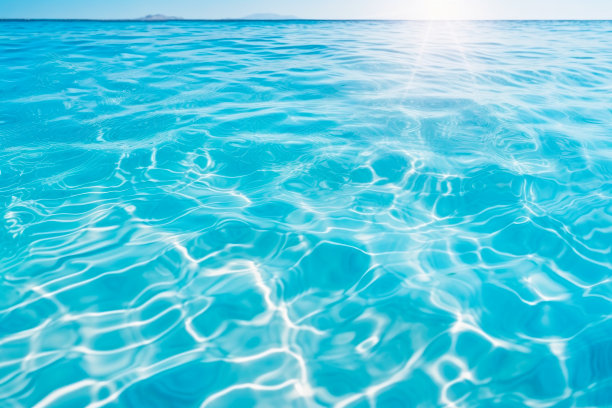 抽象背景蓝色水面游泳池，绿松石海滩蓝水水面背景图片下载