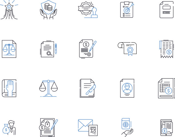 经认证的线条图标集合图片下载