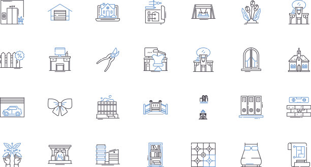 美学解决方案公司线条图标集合图片下载