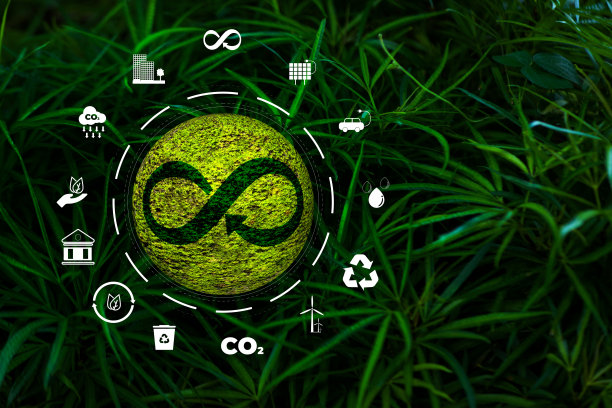 掌握自然环境和碳中和概念，实现净零排放目标。天气中立的长期战略目标云在绿色零净图片下载