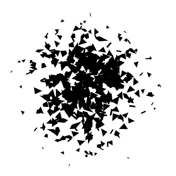 碎片和碎块呈放射状。破碎和损坏的斑点，斑点和颗粒。黑色的碎片不断爆炸。矢量纹理元素图片下载