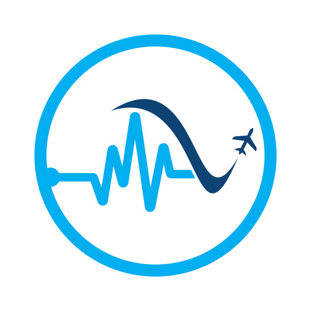 脉冲旅游标志模板设计矢量。图片下载