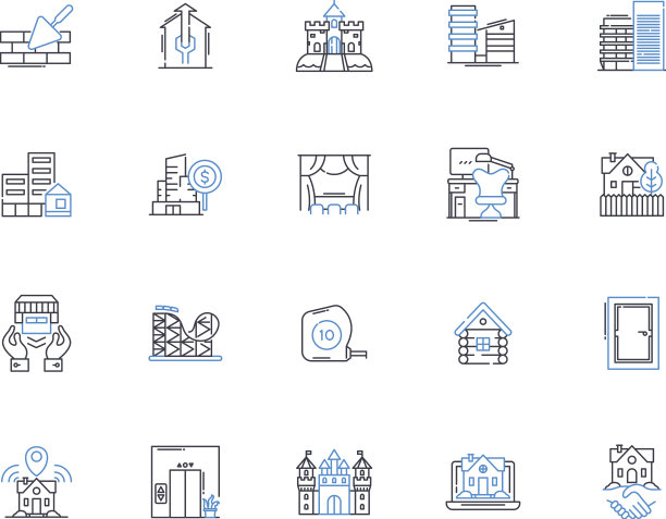 栖息地线图标收集森林苔原图片下载