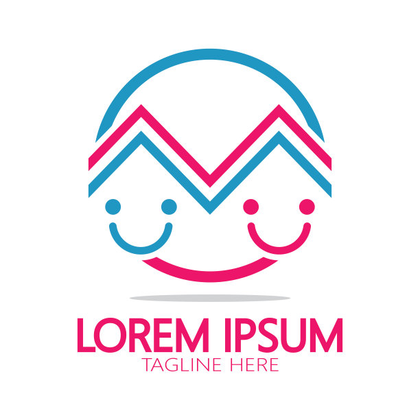 幼儿园标志设计简单的矢量模板图标说明，为教育、游戏小组、儿童学习之家、儿童学校增添了现代的概念图片下载