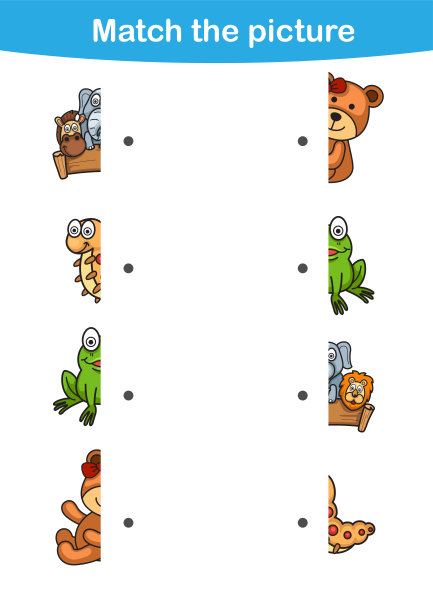 儿童配对益智游戏。比赛的照片图片下载