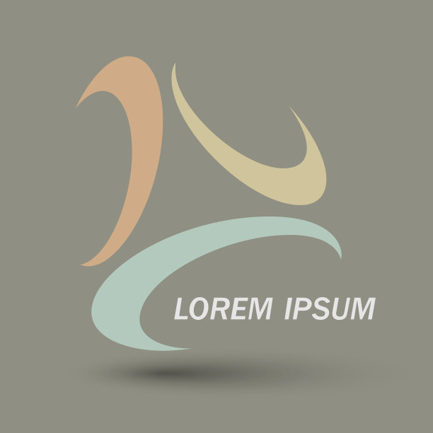 抽象三重标志设计元素。彩色矢量图标。图片下载