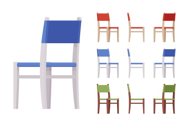 木质餐椅，软垫家具大套，色彩鲜艳鲜艳图片下载