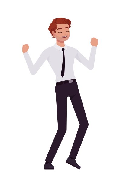 商务男士，有效男士正装，快乐经理获胜姿势图片下载