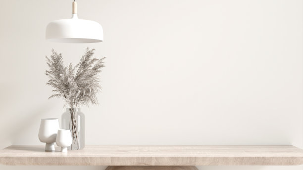 空白的白色海报框在黑色框在白色墙房间，简单，优雅，现代。阳光从窗户照进来。背景模板。三维渲染图片下载