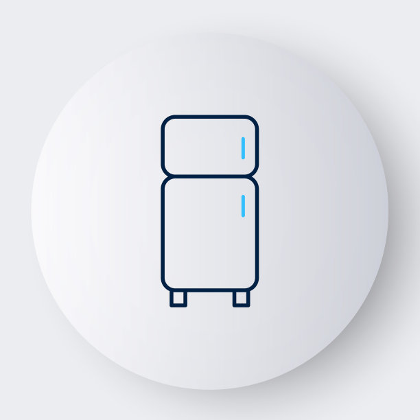 线路冰箱图标隔离在白色背景。冰箱冰柜冰箱。家用科技和电器。色彩缤纷的轮廓概念。向量图片下载