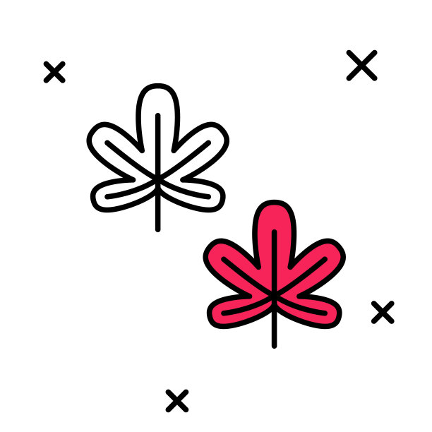 填充轮廓栗叶图标孤立的白色背景。向量图片下载