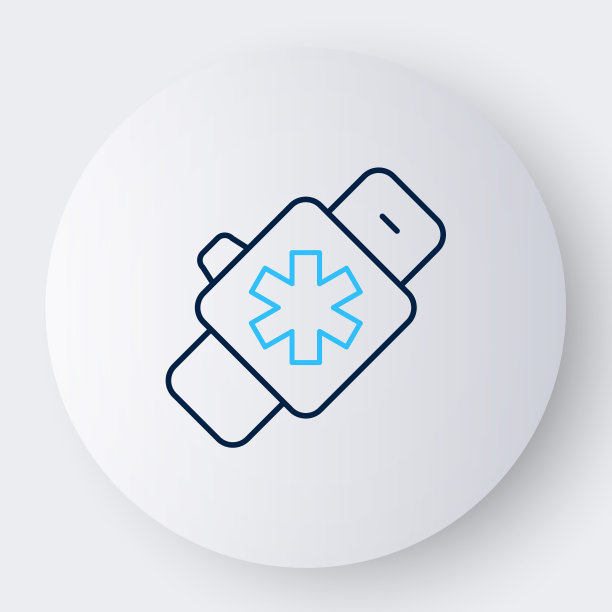 Line智能手表显示心率图标孤立在白色背景上。健身App概念。色彩缤纷的轮廓概念。向量图片下载