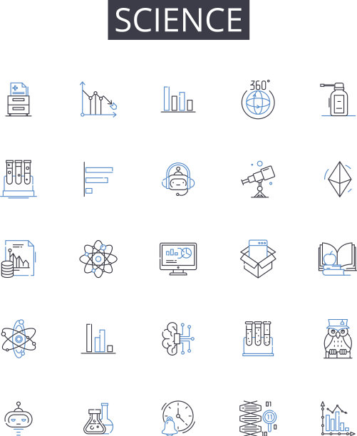 科学线图标集合数学化学图片下载