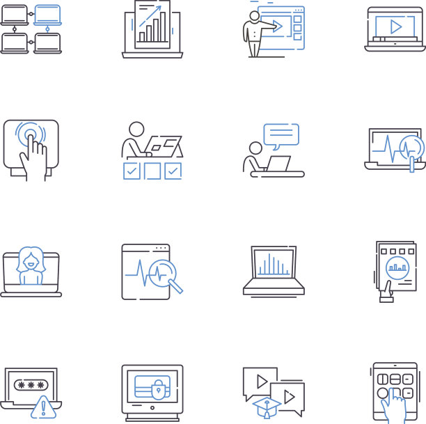 紧凑的计算机线图标收集微型图片下载