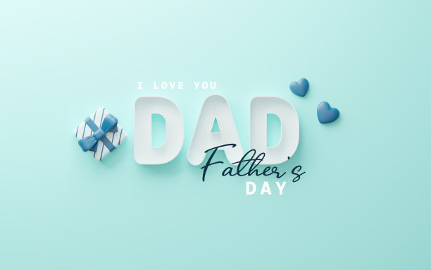 3 d渲染。为父亲节插图设计卡片。图片下载