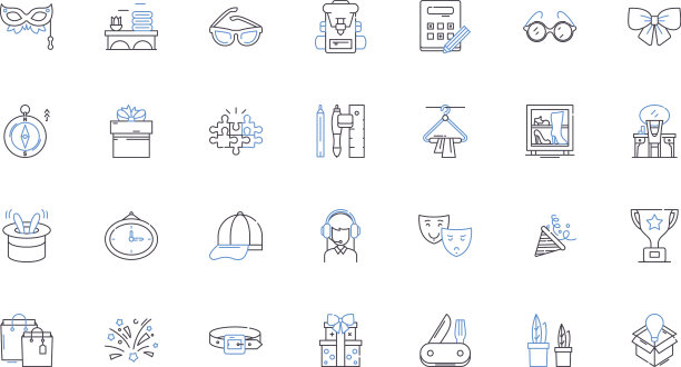 礼品店线图标收集礼品图片下载