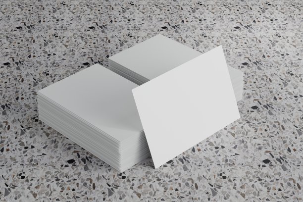 混凝土地面名片，用于宣传公司信息，3D渲染。图片下载