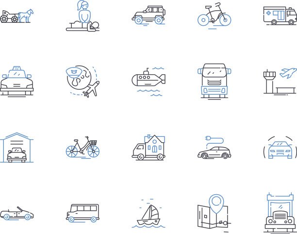 旅游线路图标收集探险目的地图片下载