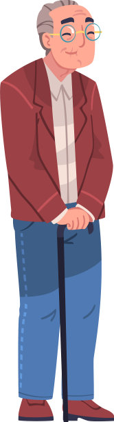 快乐微笑的白发老人性格图片下载