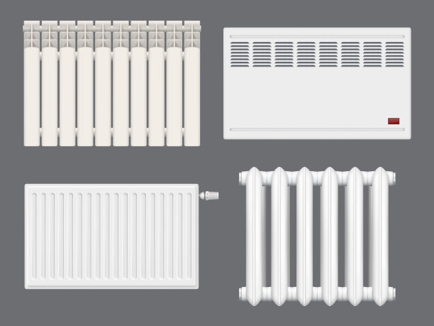 室内加热器。不同的室内取暖器系统像样的矢量现实家用电动工具图片下载
